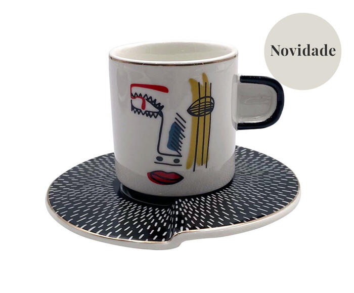 Jogo para Caf&eacute; com Borda Dourada Ollier - image 0