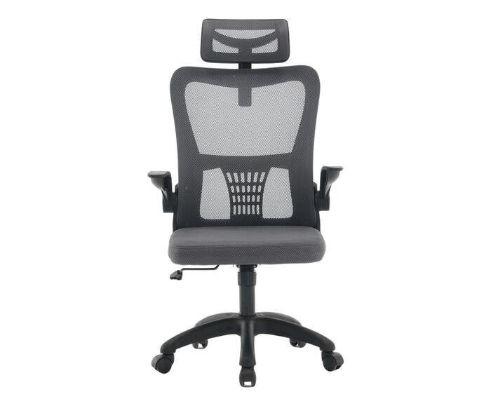 Office Baltimore com Apoio Tela Mesh Grafite Base Preta - image 0