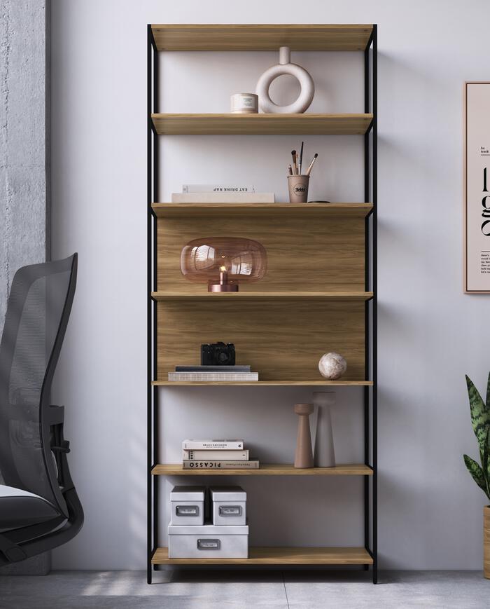 Estante  Concept Home Office Nogal - Preto image number 4