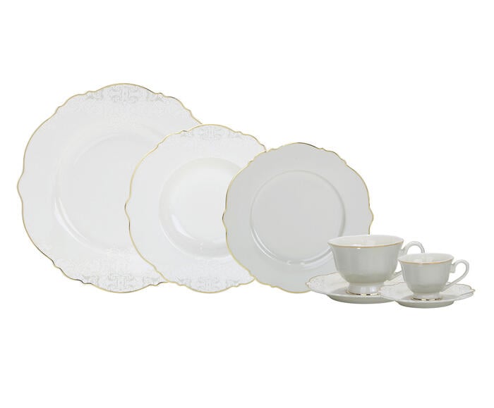 Aparelho de Jantar Royal Classic China Com Filado Dourado - image 0
