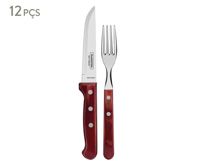Jogo para Churrasco em Inox Polywo Vermelho - image 0