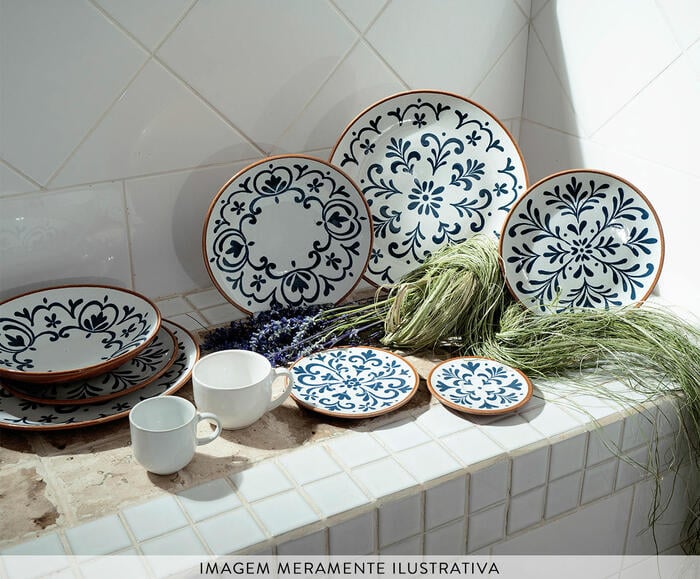 Jogo de Pratos Raso Coup Stoneware Coimbra Abstrato - image 1
