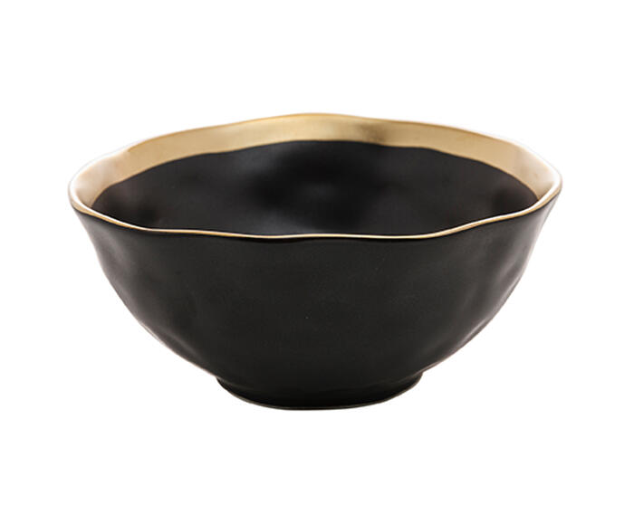 Bowl em Porcelana Dubai Preto e Dourado - image 0