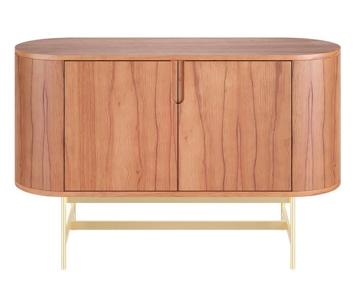 Buffet Curvo Evy Castanho e Dourado - image 0