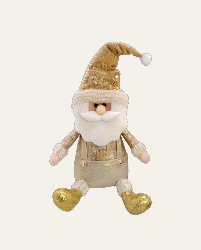 Papai Noel Decorativo Sentado Suspens&oacute;rio Dourado - image 0