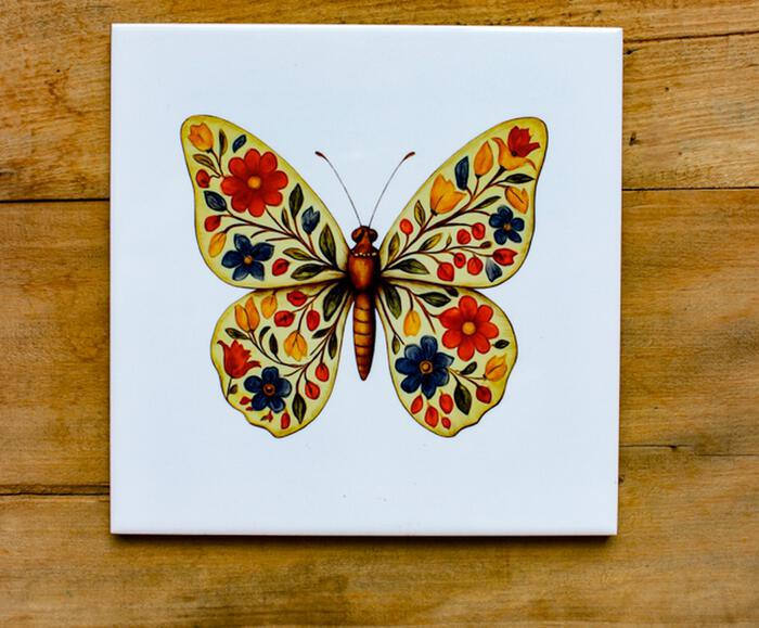 Azulejo Decorativo "Borboleta Florescer" - image 1