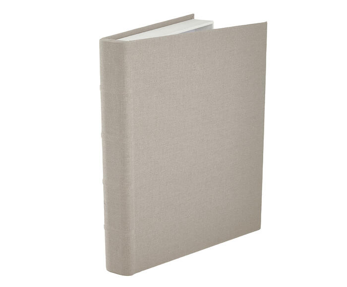 Livro-Caixa Menor com Revestimento em Linho Cinza - image 0