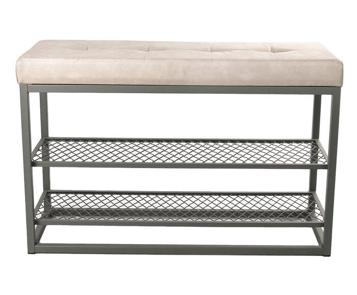 Sapateira Banco Sion Duo Estofado Cinza - image 0