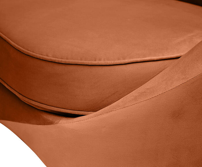 Sof&aacute; em Veludo Jayne com P&eacute;s em Madeira - Terracota image number 8