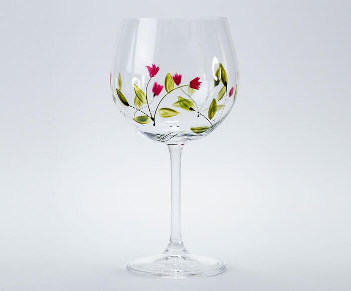 Ta&ccedil;a para Gin em Cristal Pink Flower - image 1