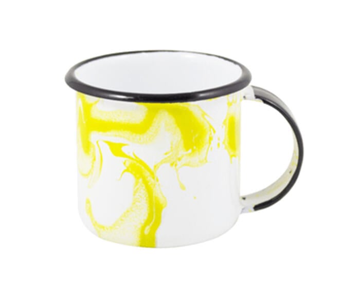 Caneca Esmaltada Marmorizada Amarela - image 1