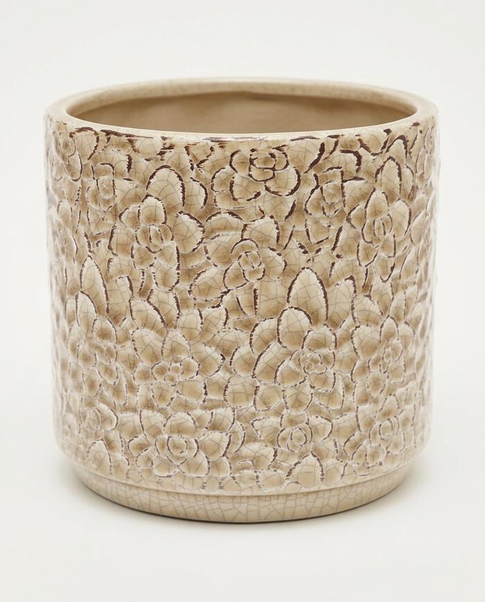 Vaso em Cer&acirc;mica com Textura Floral image number 2