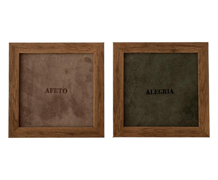 Jogo de Quadros "Afeto e Alegria" Fendi e Verde - image 0