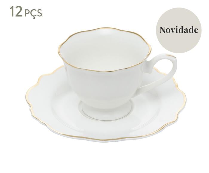 Jogo de X&iacute;caras para Caf&eacute; com Fio Dourado - image 0