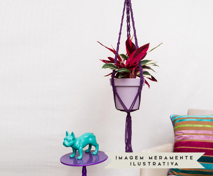 Hanger em Macram&ecirc; Summer Berinjela image number 4