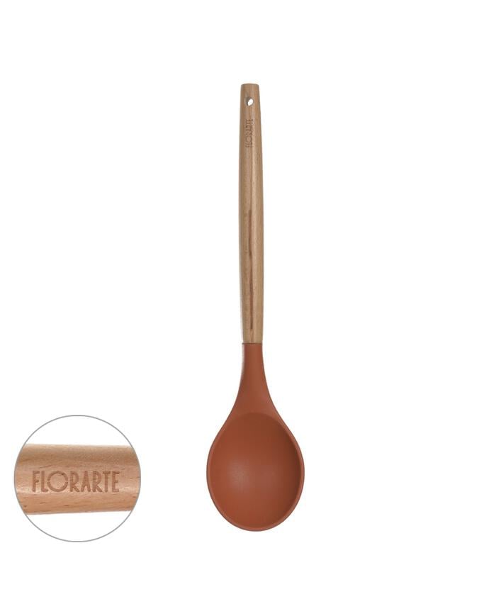 Colher de Silicone com Cabo em Madeira Oasis Terracota image number 2