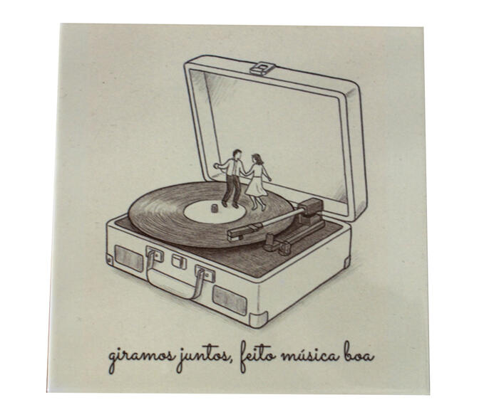 Azulejo Decorativo "Giramos Juntos Feito M&uacute;sica Boa" - image 0