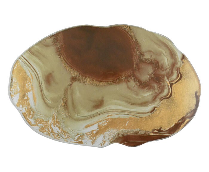 Centro de Mesa Oval Stone Marrom - image 0