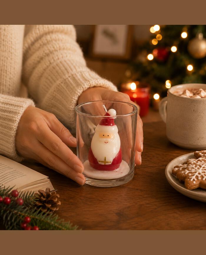 Vela em Copo Decorativa Papai Noel image number 3