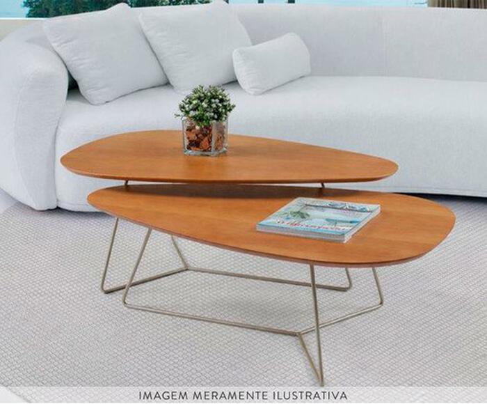 Mesa De Centro Cairo Laminado Castanho image number 3