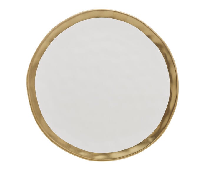 Prato Raso de Porcelana Branco e Dourado Wolff Dubai 27cm - image 0