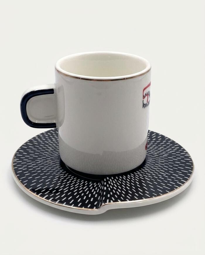 Jogo para Caf&eacute; com Borda Dourada Ollier - image 1