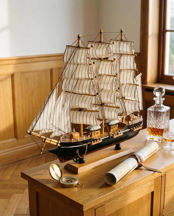 Barco Decorativo Velaris Branco e Marrom image number 2