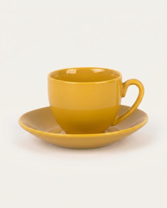 Xicara e Pires Para Caf&eacute; Mix And Match em Porcelana Amarelo A&ccedil;afr&atilde;o - image 0