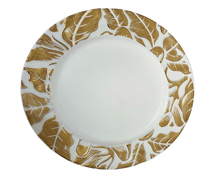 Sousplat branco e dourado - image 0