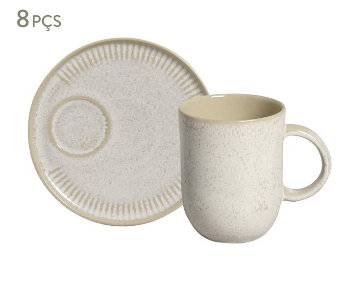 Jogo de Canecas com Pires Coup Stoneware Latte Cru - image 0
