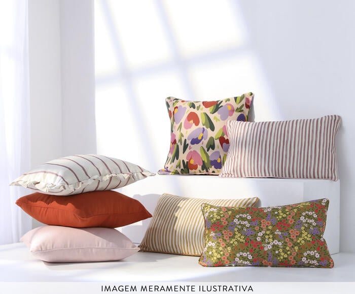 Capa de Almofada Retangular com Cordon&ecirc; Floral Ceci Colorida - image 1