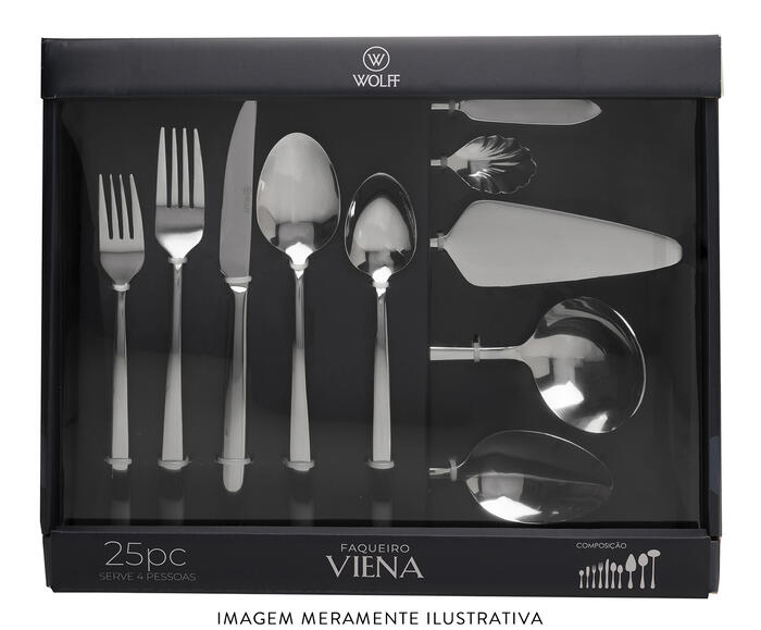 Faqueiro de A&ccedil;o Inox Viena image number 4