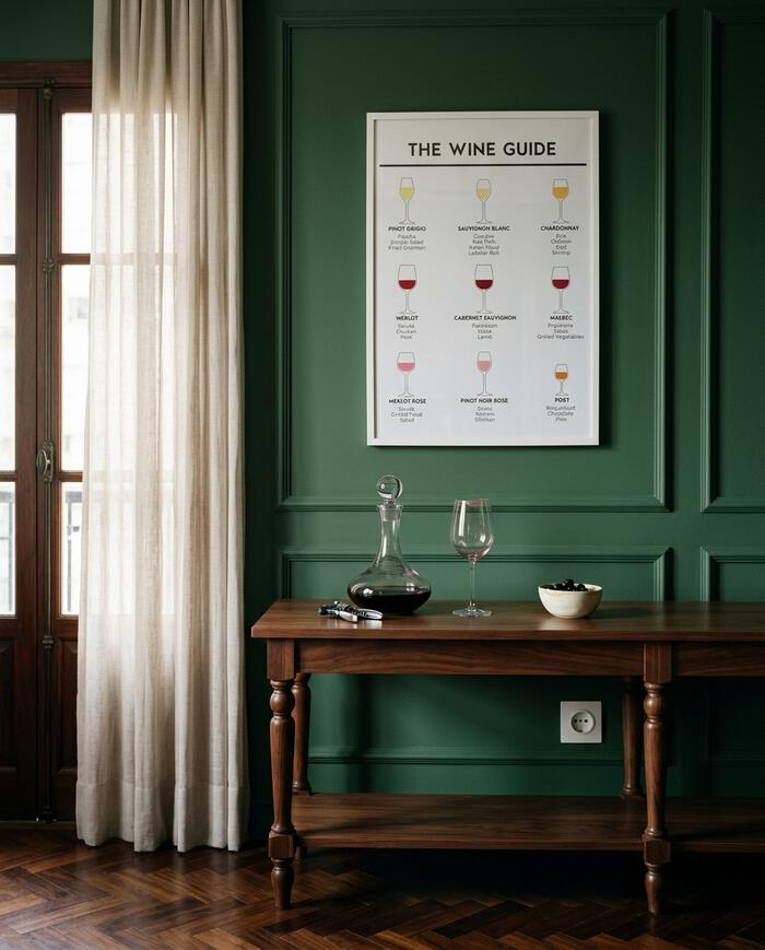 Quadro The Wine Guide com Moldura Branca - image 1