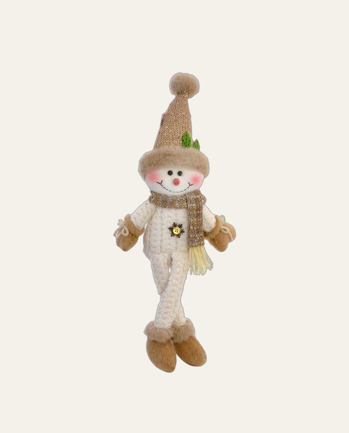 Boneco de Neve Gorro Pompom Bege - image 0