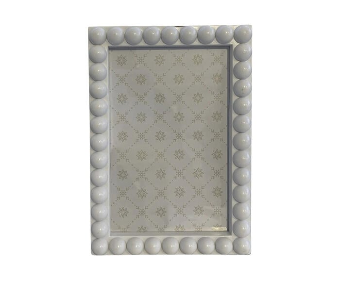 Porta-Reatrato Beaded Branco - image 0