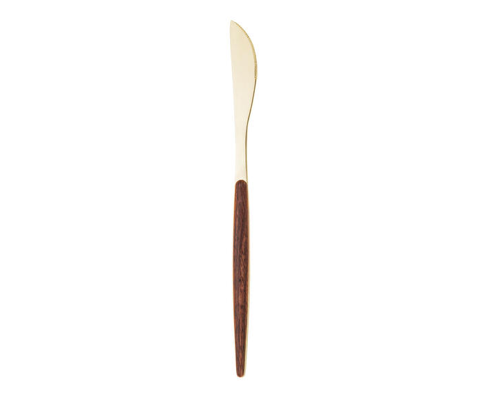 Faqueiro em Inox com Cabo Organic Dourado image number 2