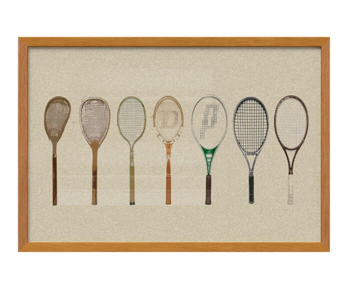 Quadro Raquetes com Moldura em Madeira - image 1