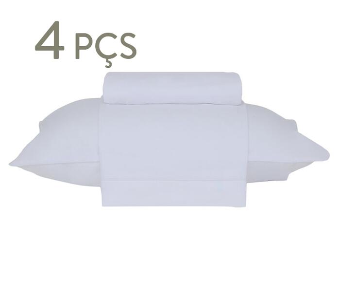 Jogo de Len&ccedil;ol Basic Percalle Branco 180 Fios - image 1