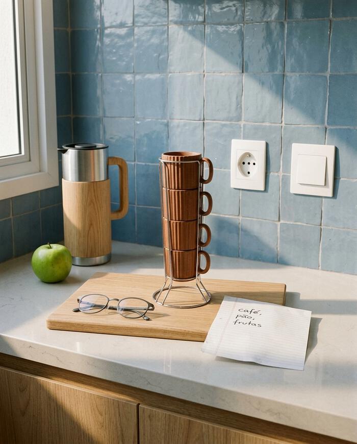Jogo de X&iacute;caras para Caf&eacute; Striatto Terracota - image 1