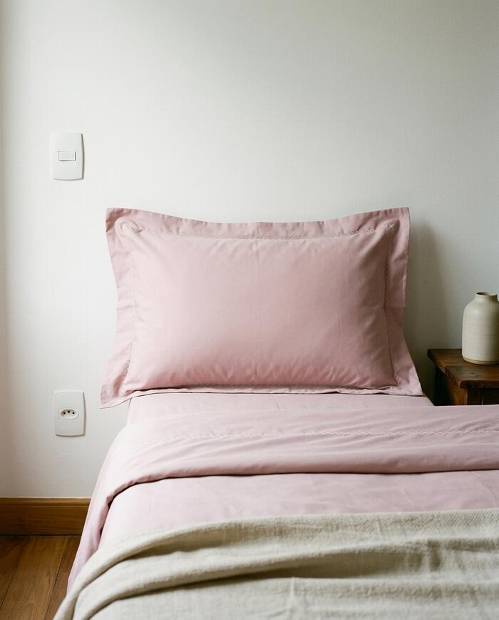 Fronha Finesse Bordado com Abas - Rose image number 4