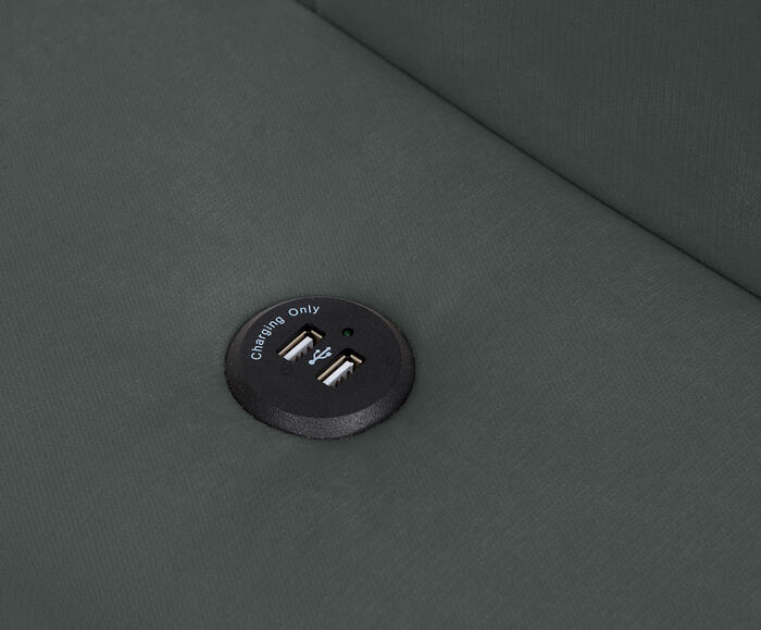 Sof&aacute; Retr&aacute;til Pasha em Veludo com USB - Cinza Escuro image number 8