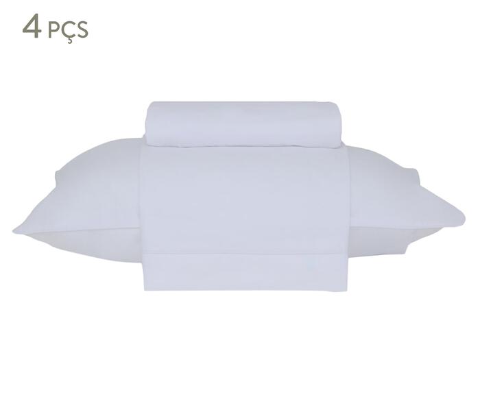 Jogo de Len&ccedil;ol Basic Percalle Branco 180 Fios - image 0