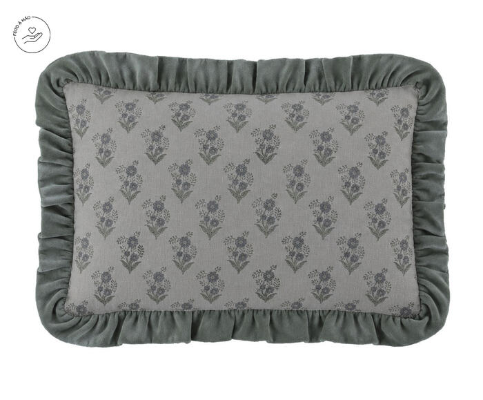 Capa de Almofada Jiva Off-White e Verde - image 0