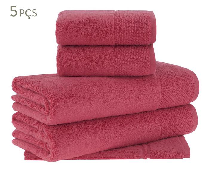 Jogo de Toalhas Buddemeyer Hannah Intense Air Banh&atilde;o Vermelho 5 pe&ccedil;as - image 0
