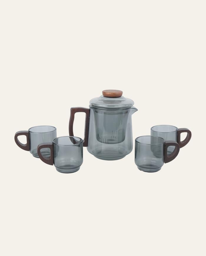Jogo de Jarra e Canecas Noir Glass - image 0