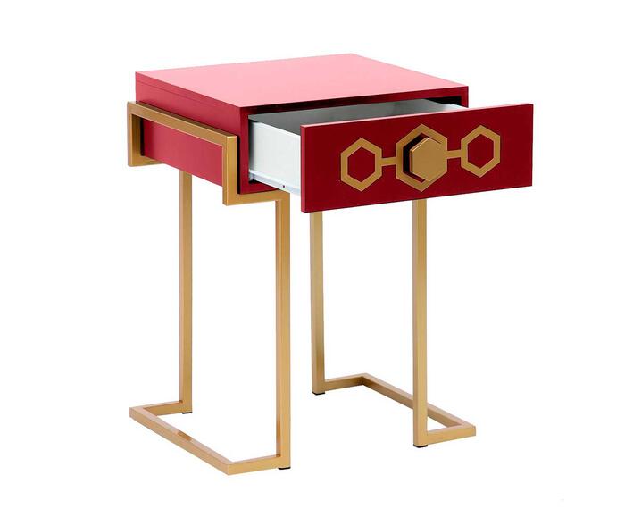 Mesa de Cabeceira Glam Firebrick - Vermelho image number 3