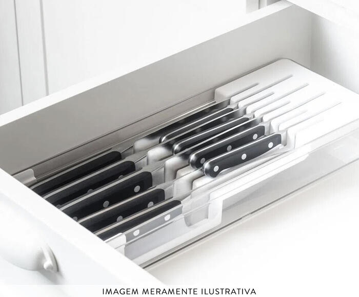 Organizador de Facas Clear - Branco Fechado - image 1