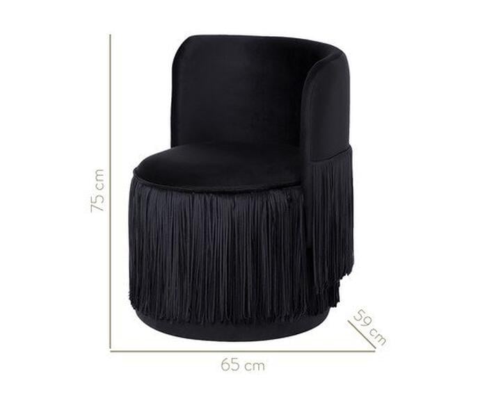 Poltrona Franja Dupla - Preto image number 10