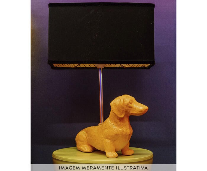Base Lumin&aacute;ria Cachorro Dachshund Amarelo image number 4