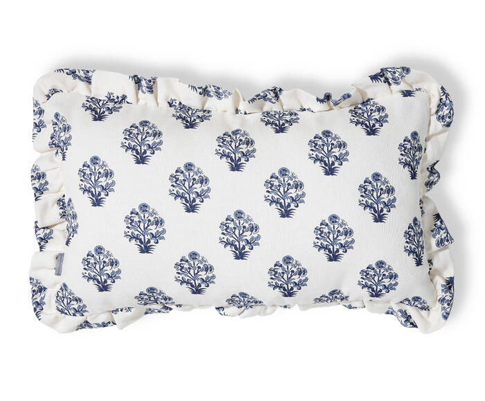 Capa de Almofada Retangular com Babados Floral Poppy Off-White - image 0